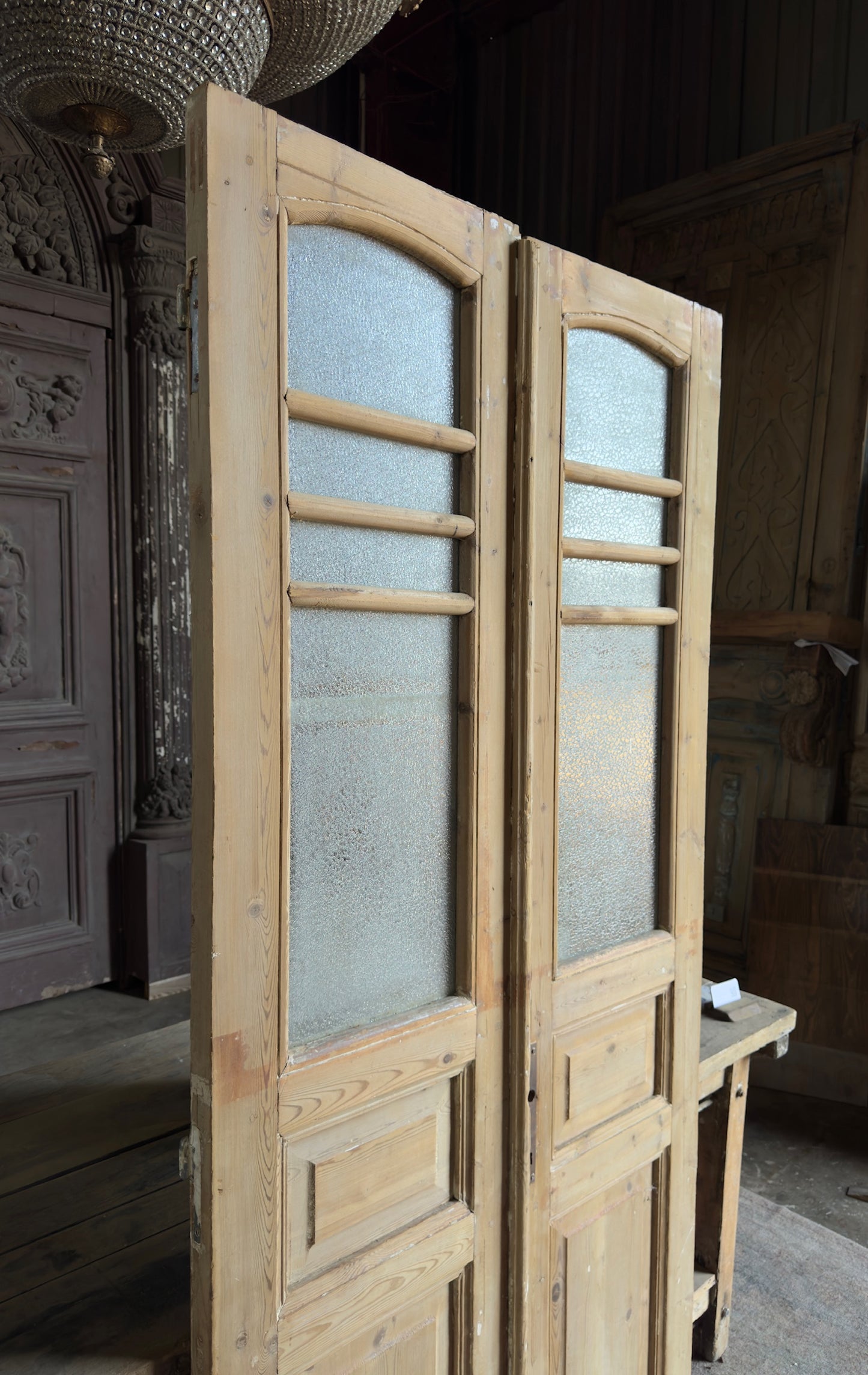 Glass Antique French Doors - 39x85 K487