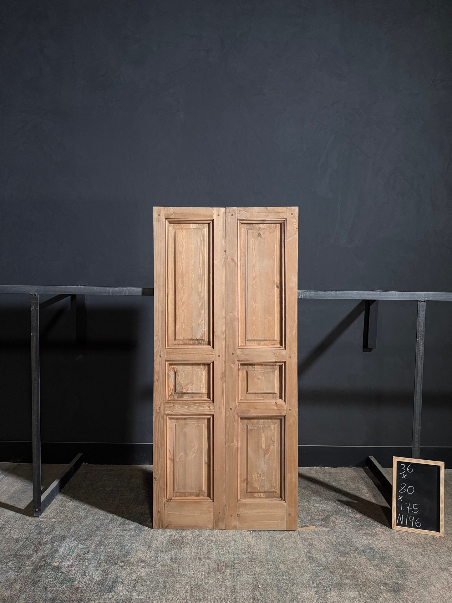 Handcrafted 3 Panel Solid French Doors - 36x80 - N196