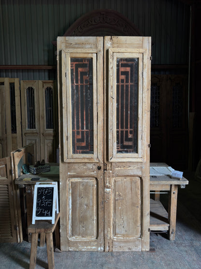 Antique Iron French Double Doors - 39.75x93.75 J44