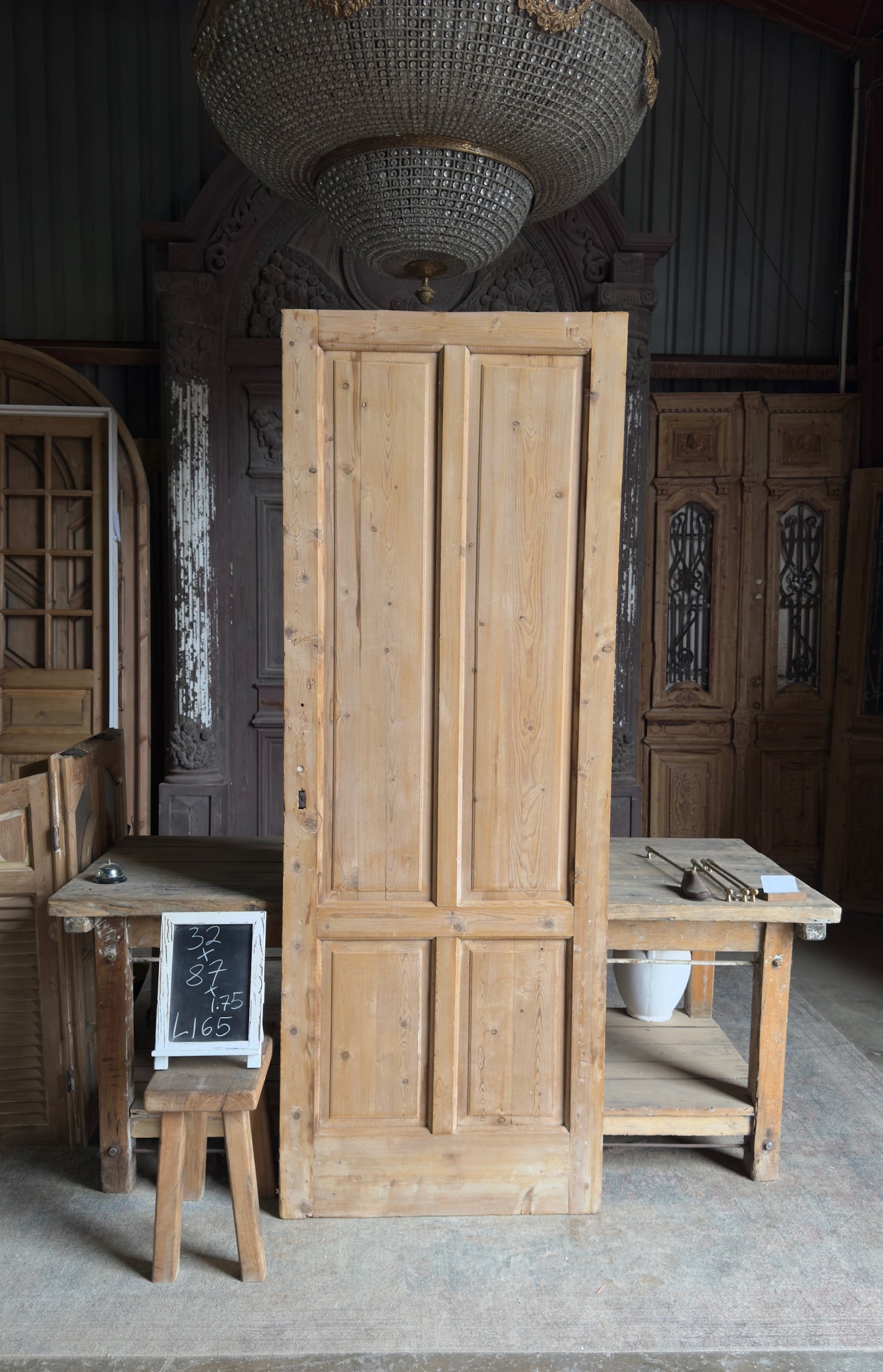 4 Panel Single Solid Antique Door - 32x87 - L165