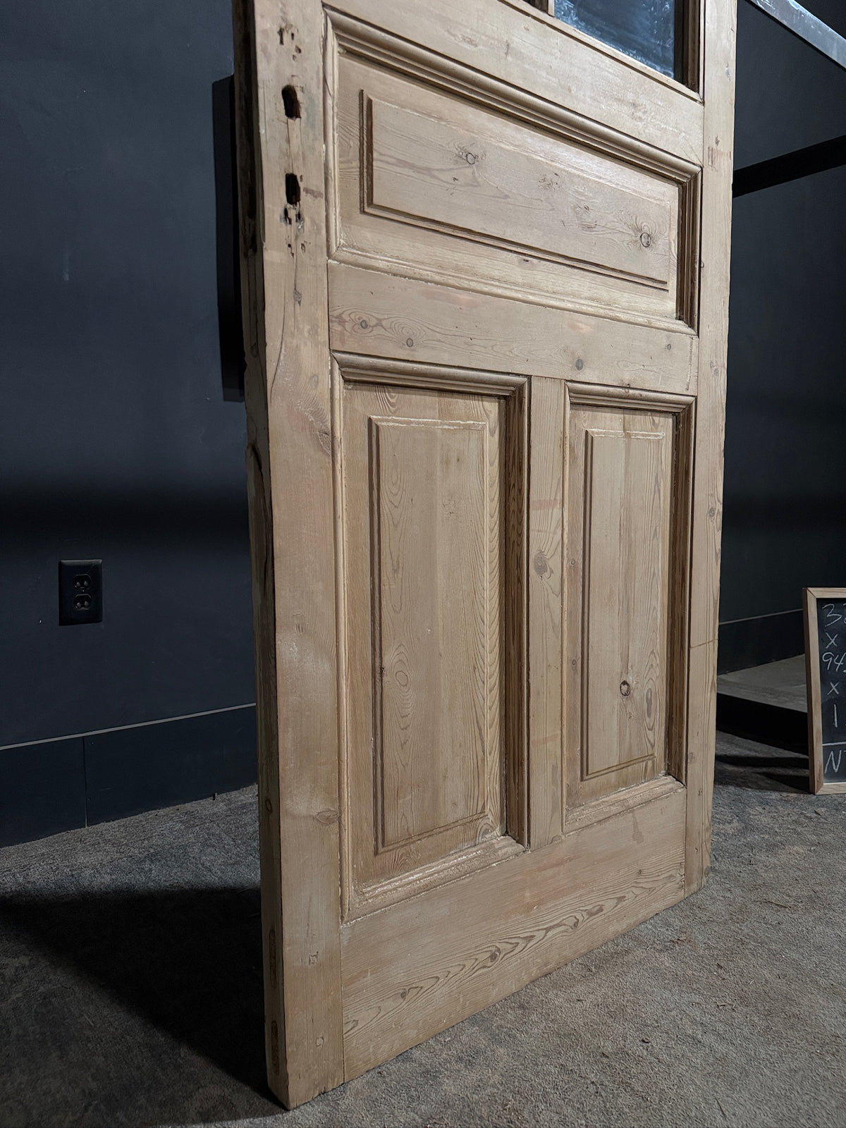 Antique Clear Glass Raised Panel Pantry Door - 32x94.25 - N758