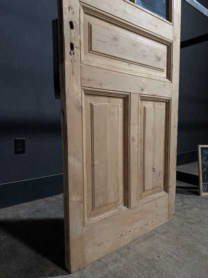 Antique Clear Glass Raised Panel Pantry Door - 32x94.25 - N758