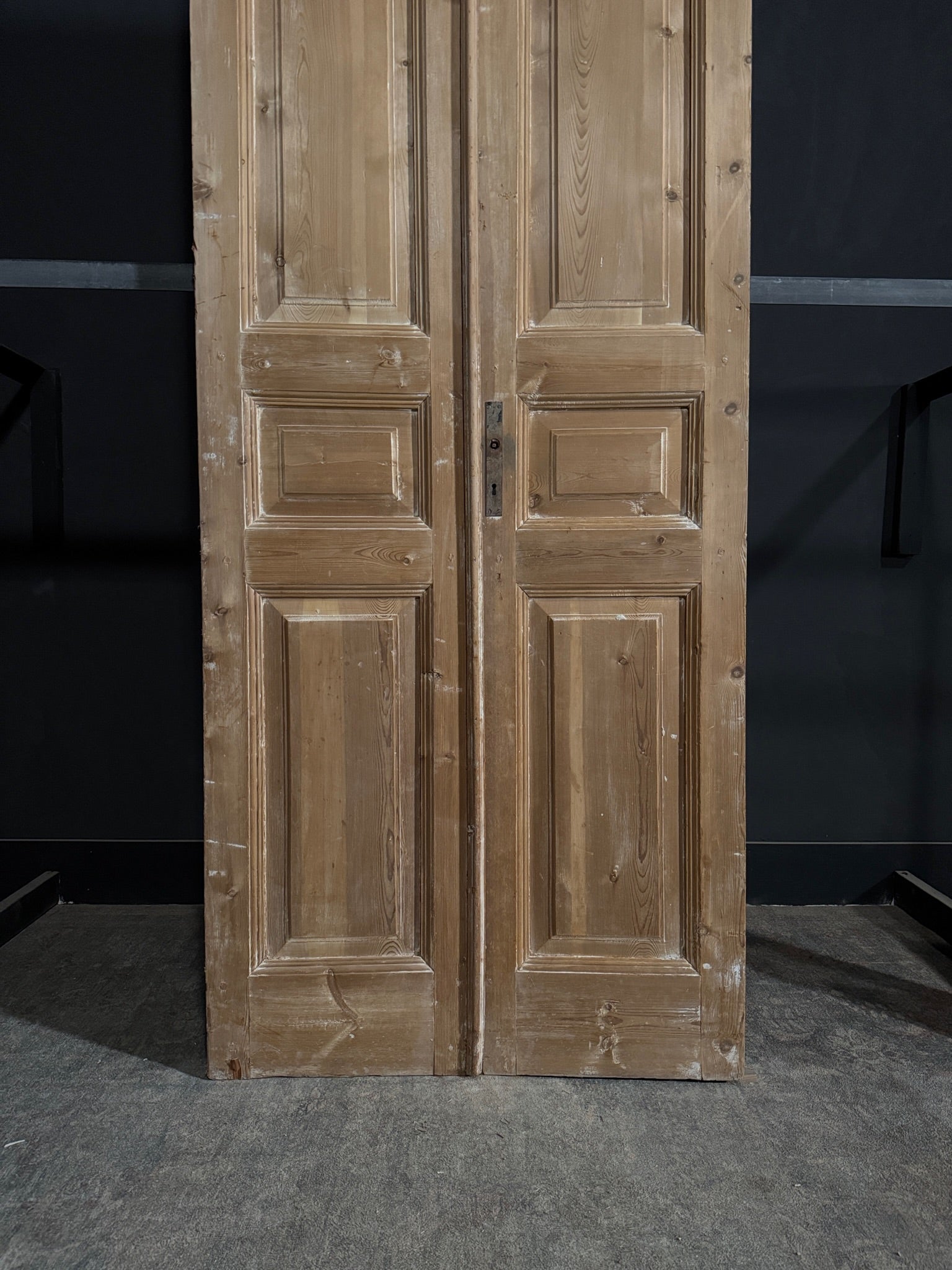 Antique 3 Panel Solid Double Doors - 40x101.5 - N340