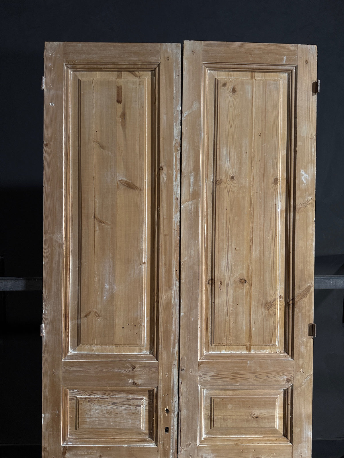 Antique 3 Panel Solid Double Doors - 44x98 - N648