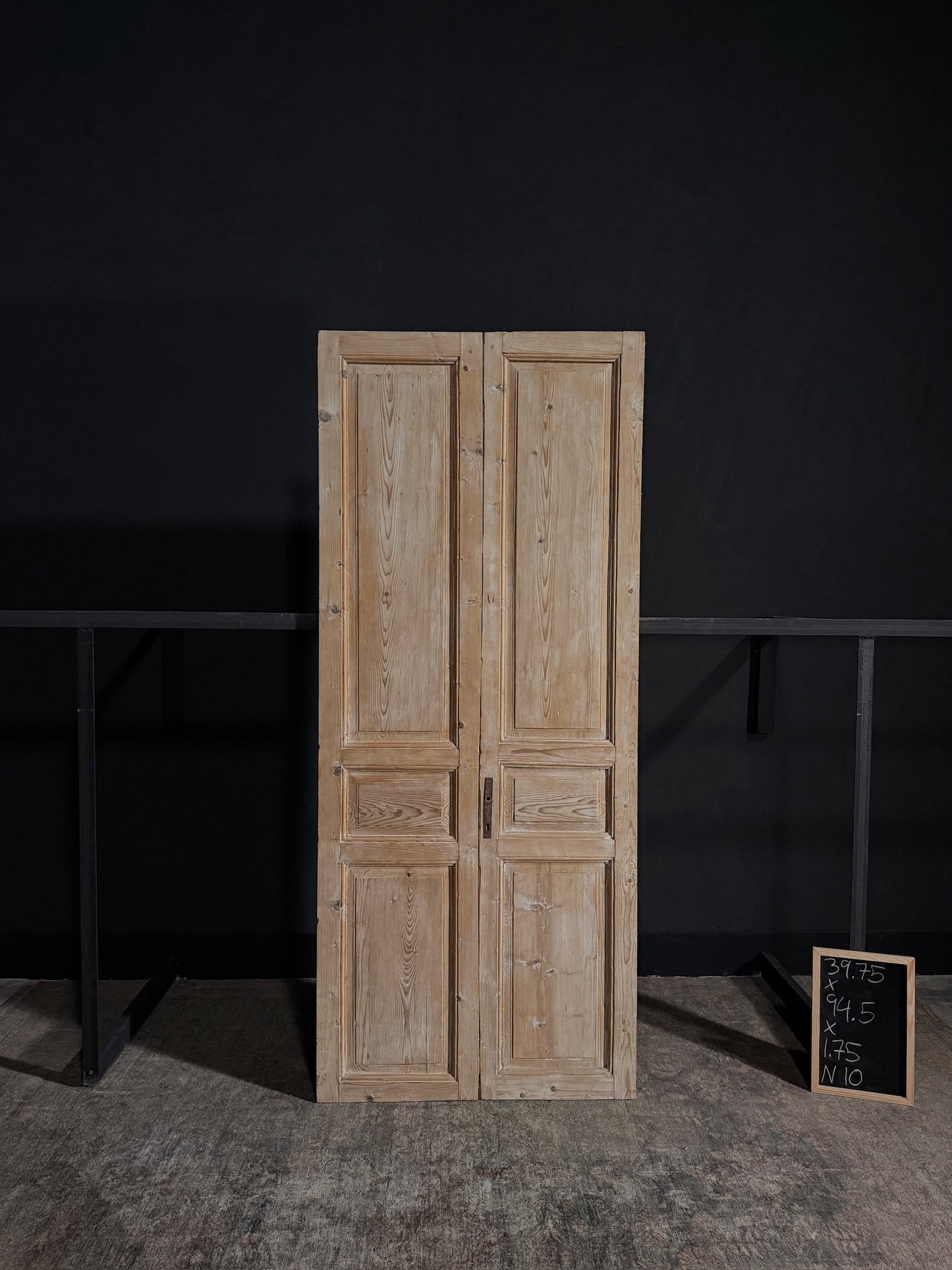 Antique Iron 3 Panel Double Doors - 39.75x94.5 - N10