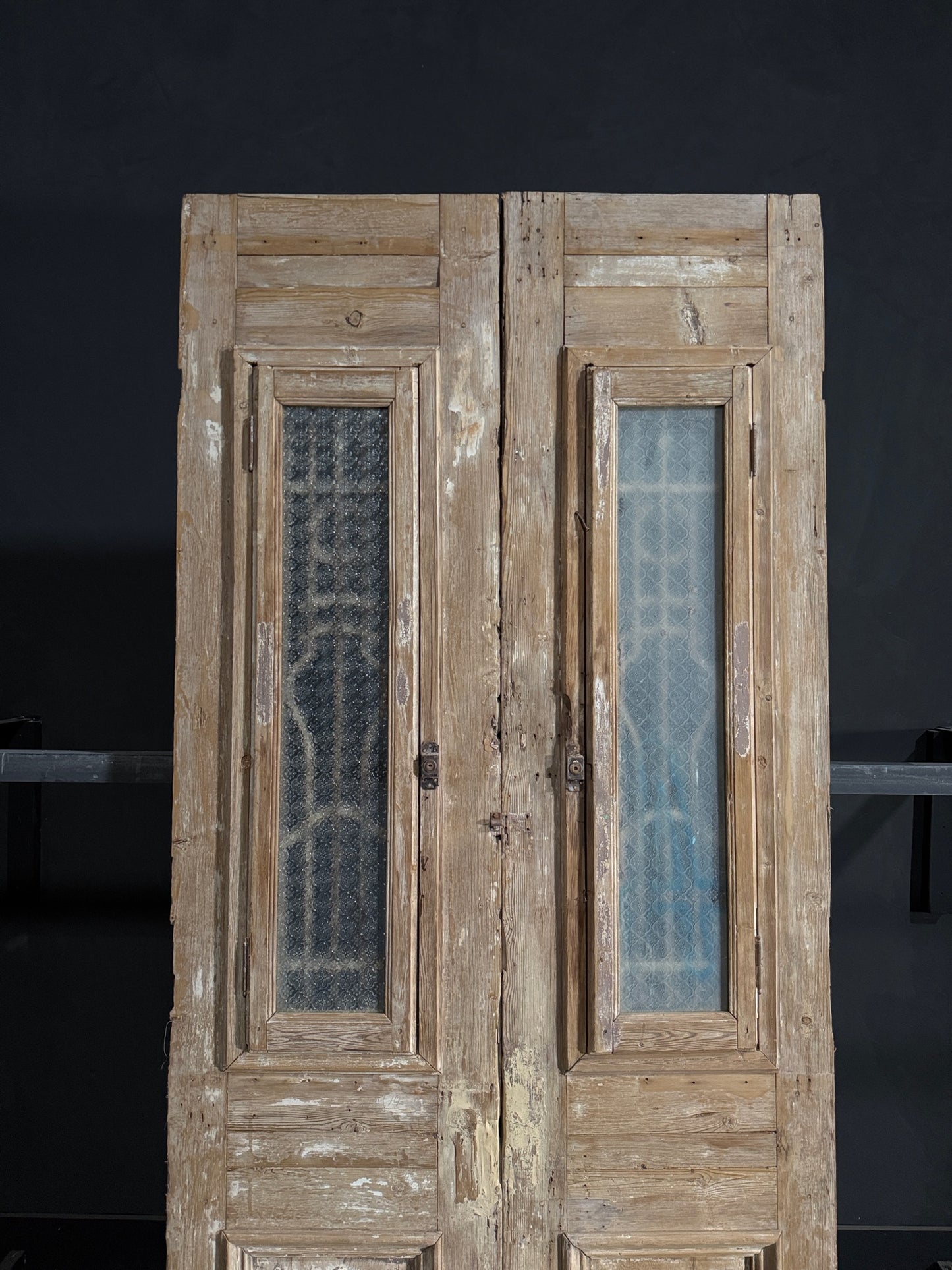 Antique Carved Iron French Doors - 43.5x98 - N100
