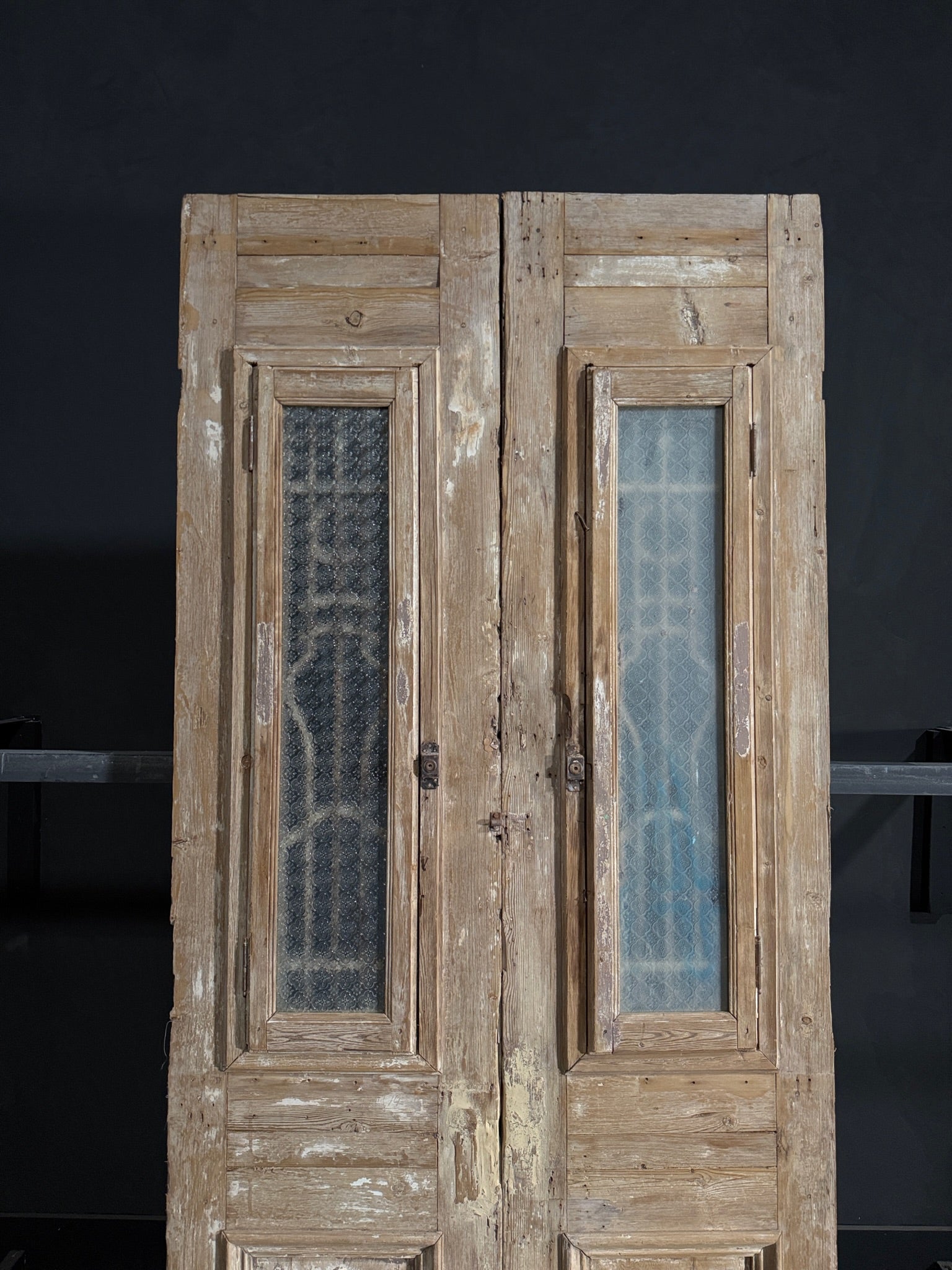Antique Carved Iron French Doors - 43.5x98 - N100