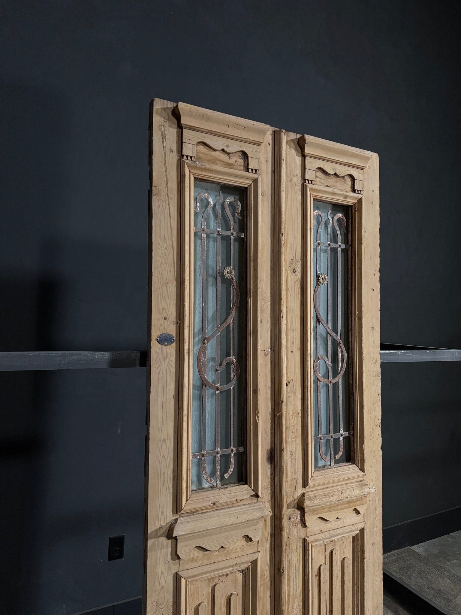 Antique Iron French Doors - 39.5x93 - N60