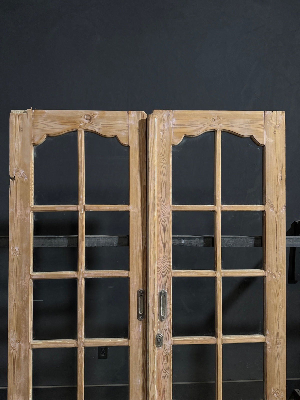 Antique Raised Panel Glass French Doors - 53x84.5 - N779