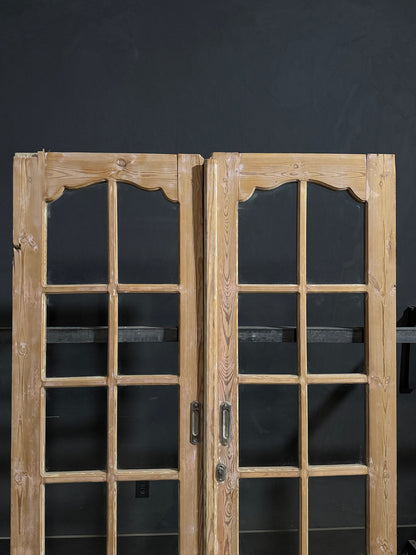 Antique Raised Panel Glass French Doors - 53x84.5 - N779