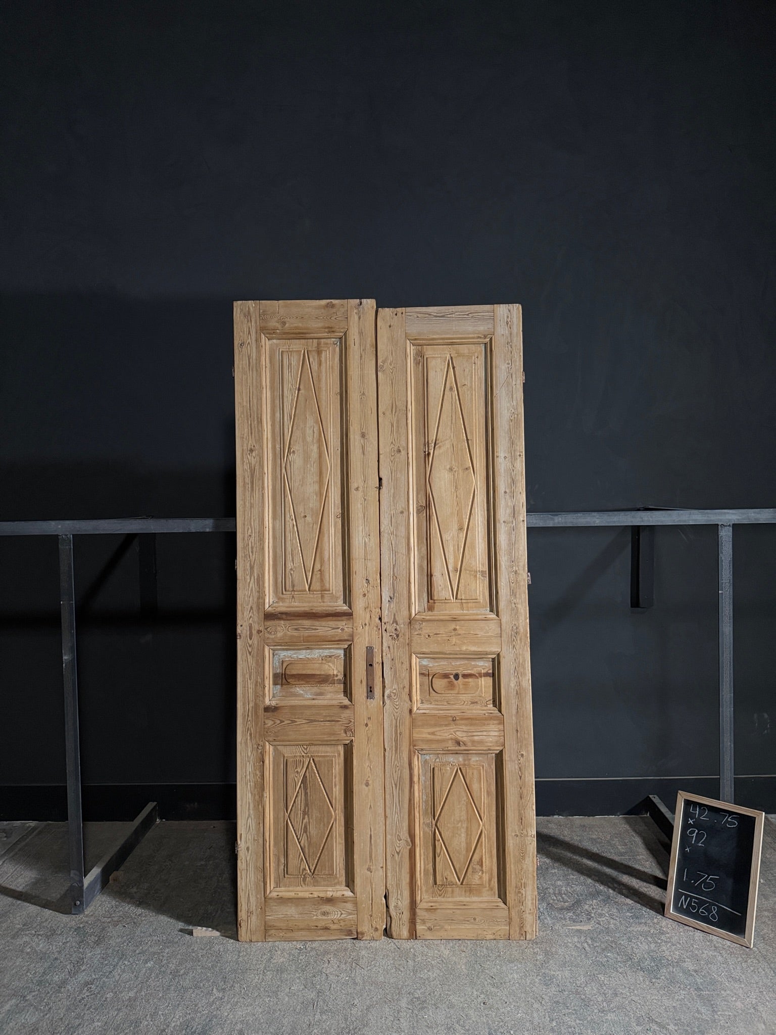 Antique Carved Double Doors - 42.75x92 - N568