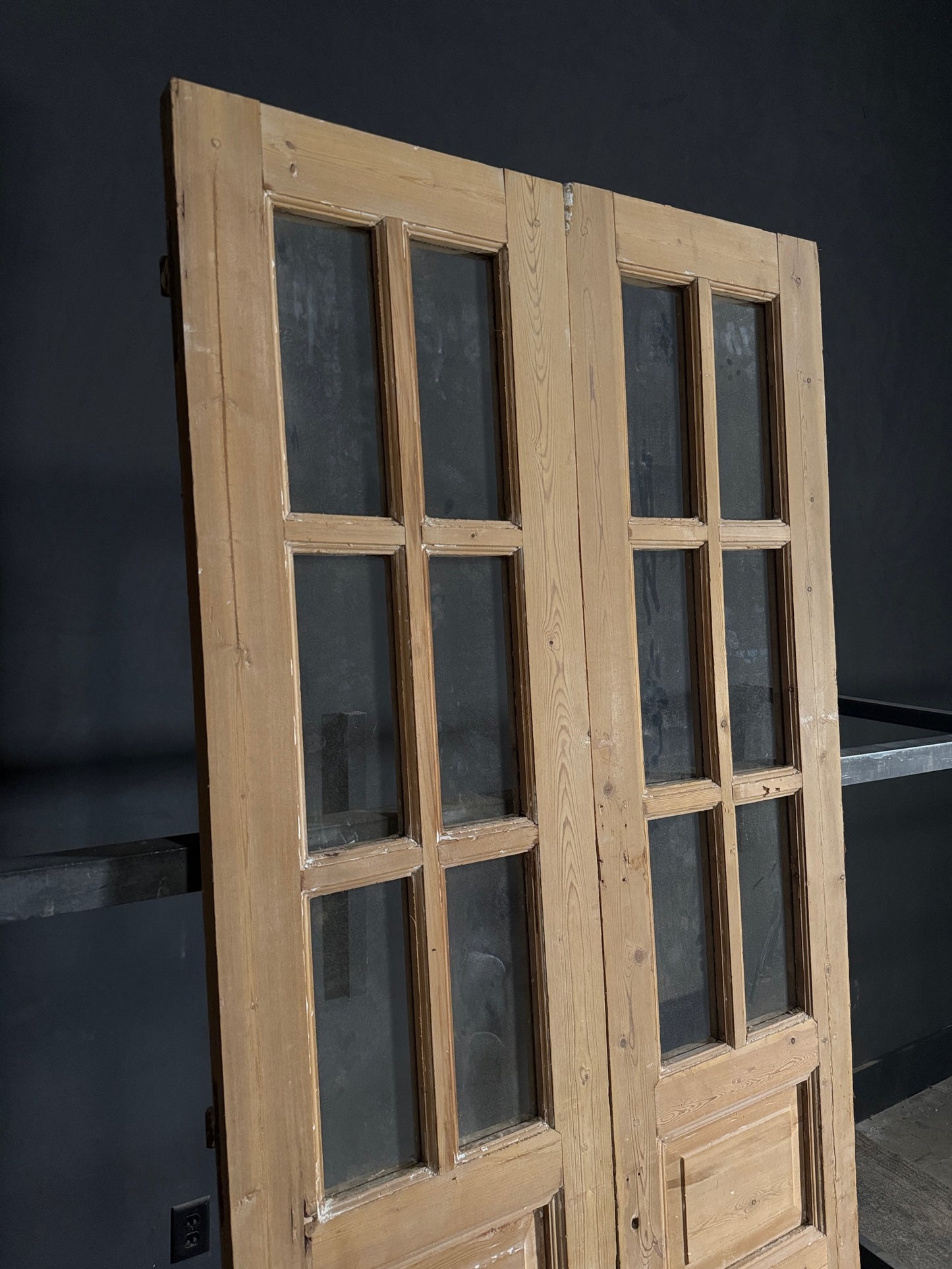 Antique Glass 6 Lite French Doors - 39.5x92 - N551