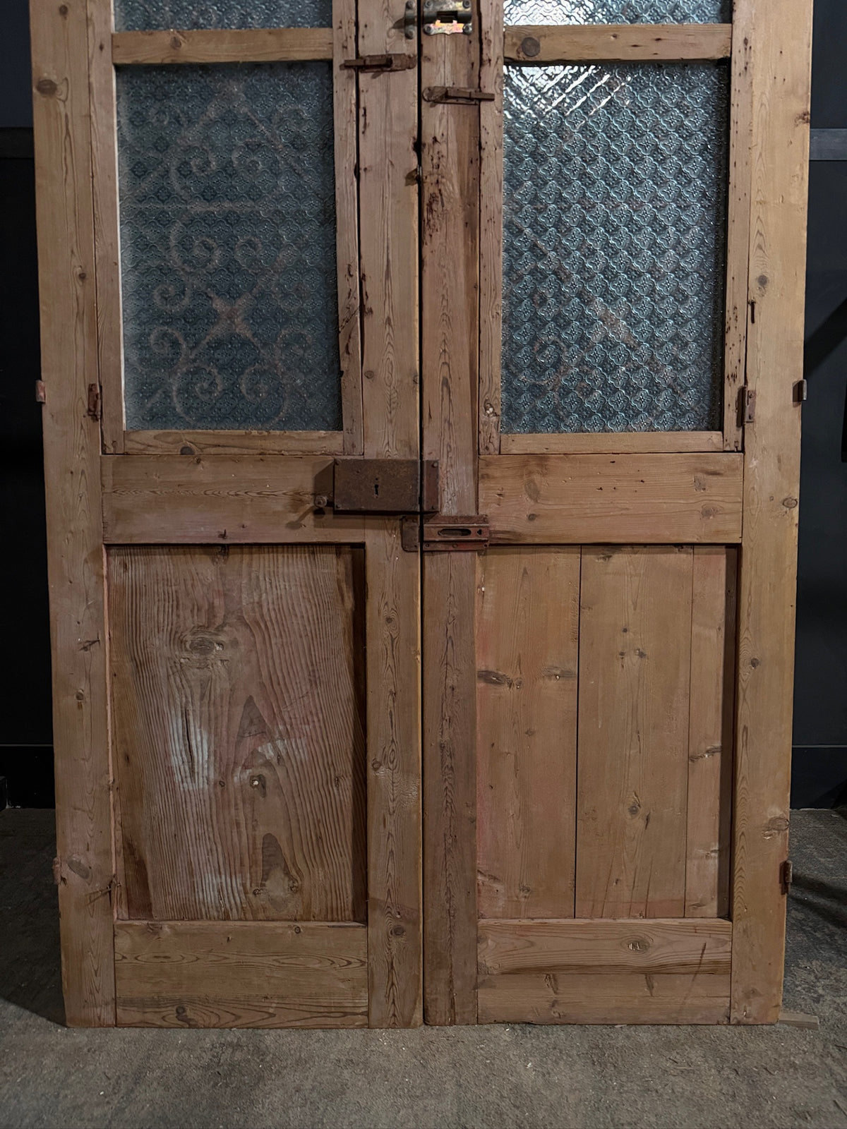 Antique Carved Iron French Doors - 48.5x94.5 - N686