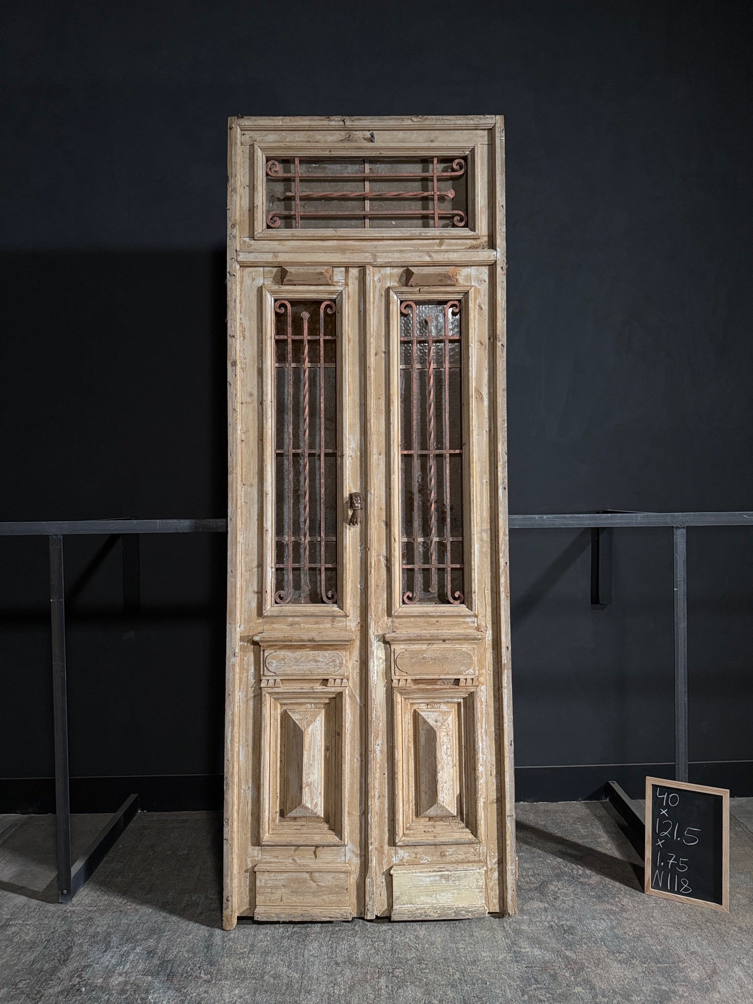 Antique Iron French Doors - 40x121.5 - N118