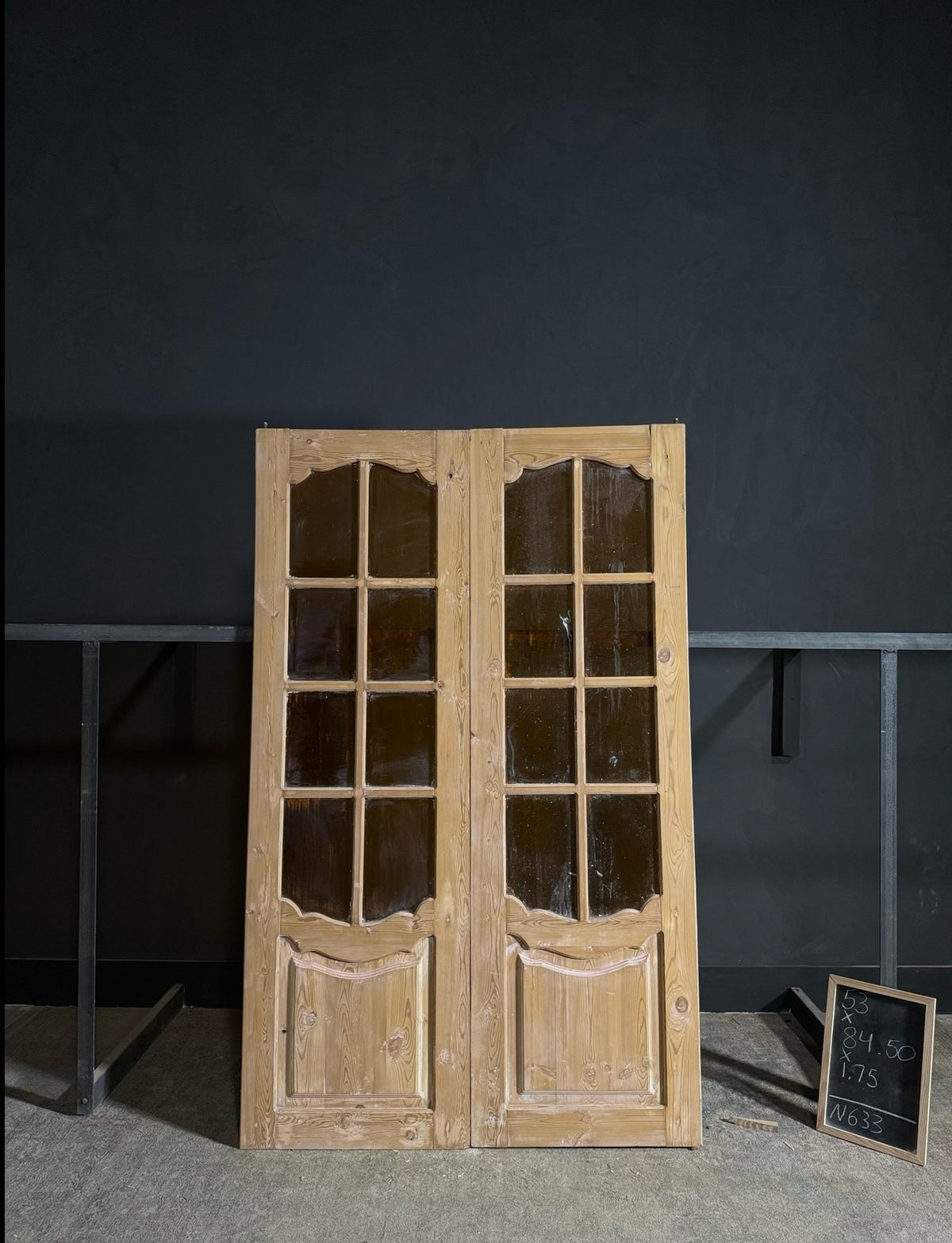 Antique Obscured Glass 8 Lite French Doors - 53x84.5 - N633