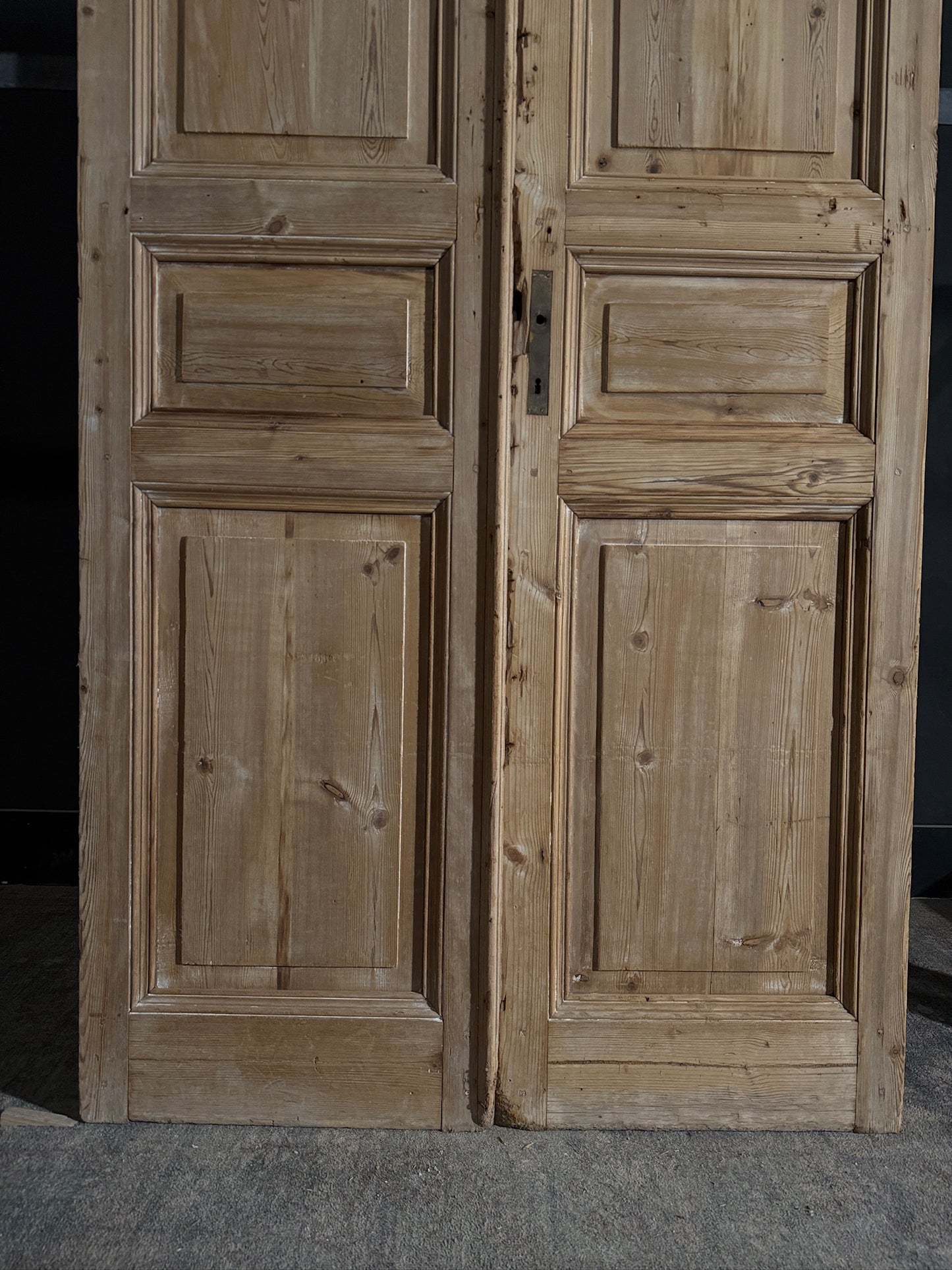 Antique 3 Panel Solid Double Doors - 47.25x99.5 - N464