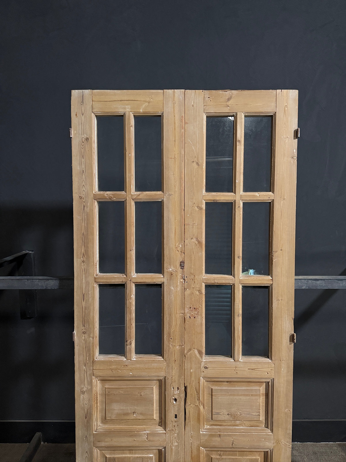 Antique Glass 6 Lite French Doors - 39.5x93.5 - N684