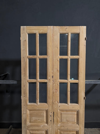 Antique Glass 6 Lite French Doors - 39.5x93.5 - N684