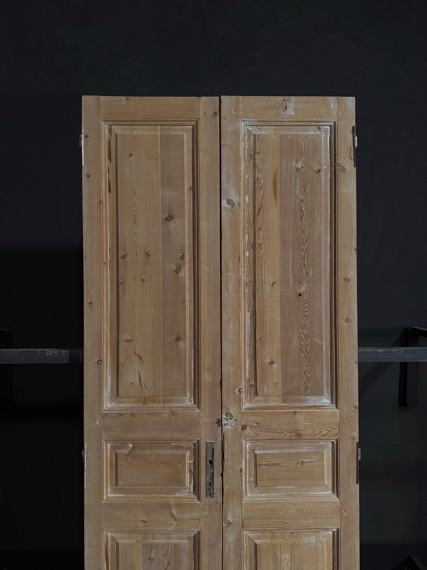 Antique Iron 3 Panel Double Doors - 41.75x98.75 - N24