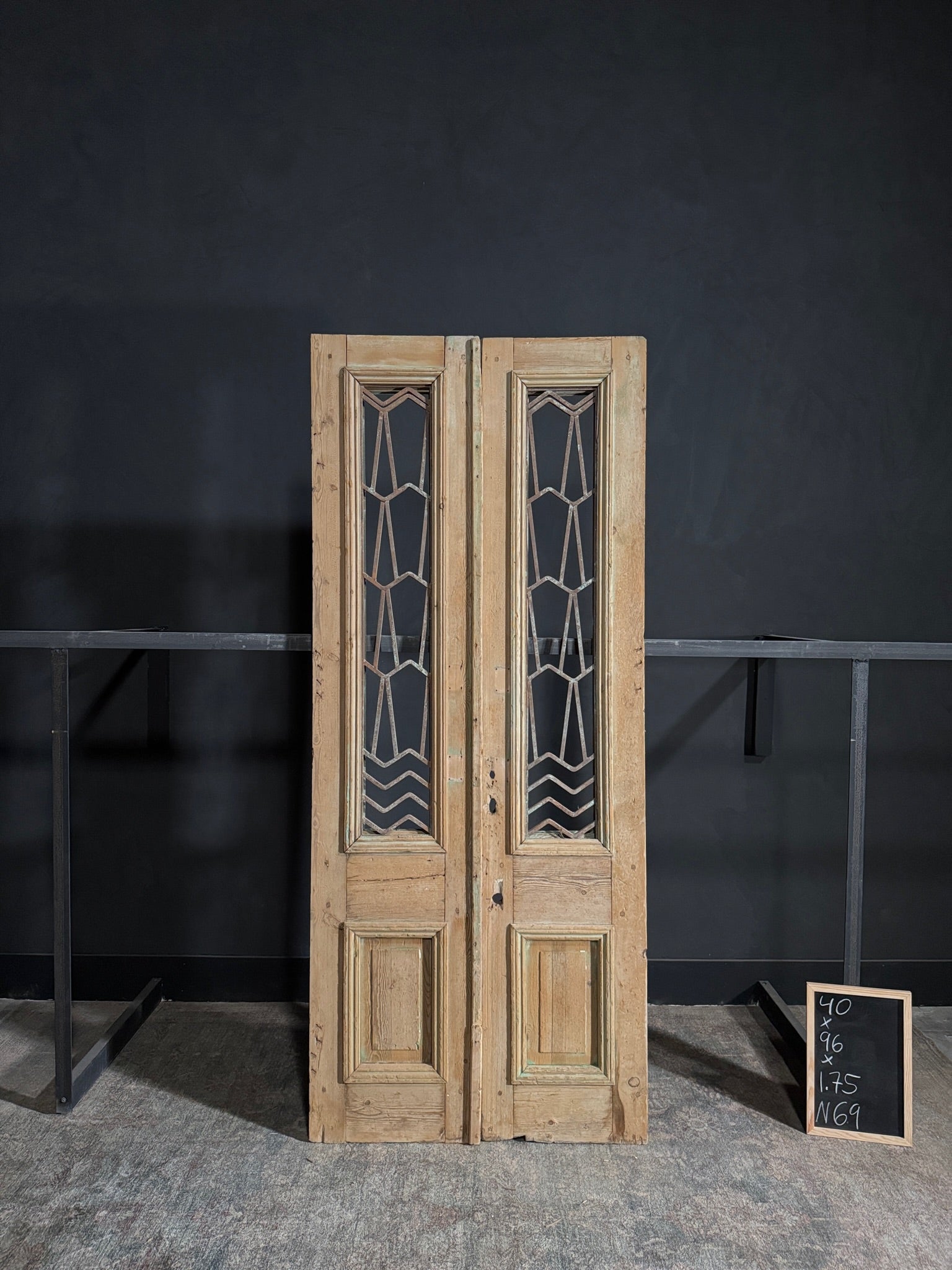 Antique Iron French Doors - 40x96 - N69