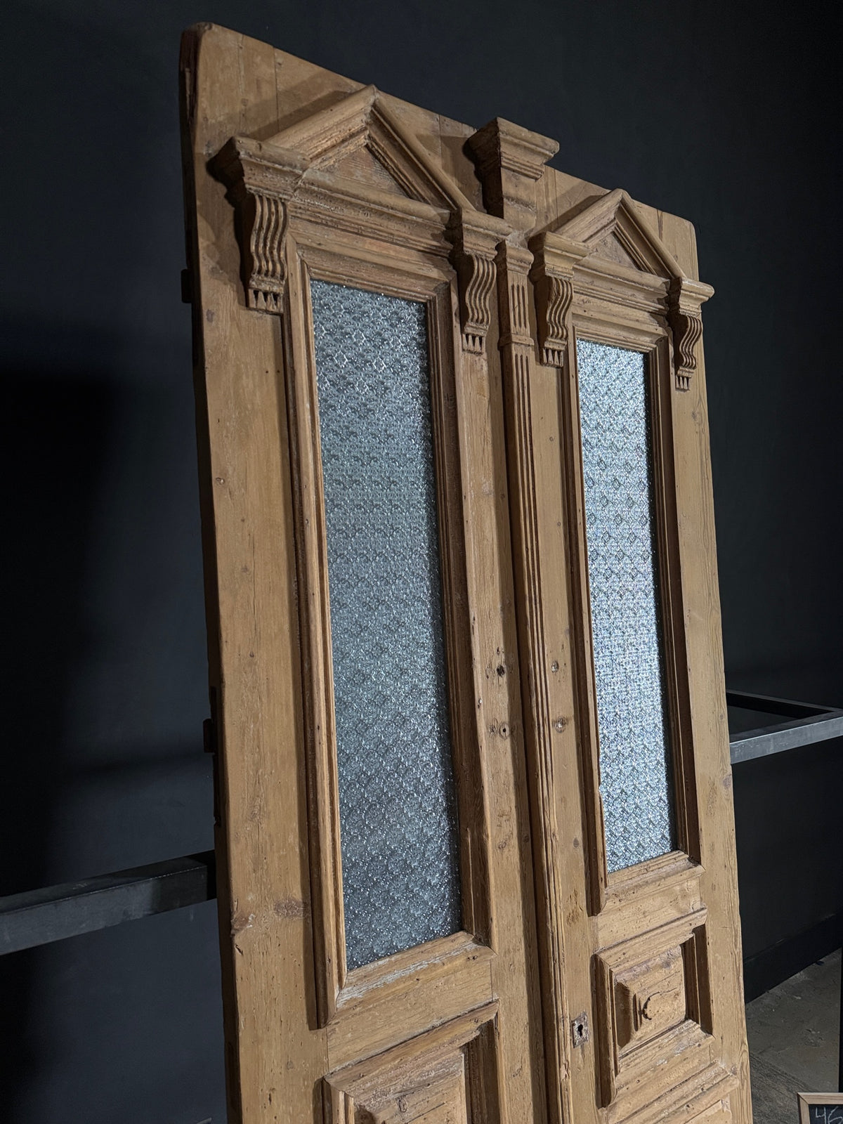 Antique Carved Iron French Doors - 46x107 - N571