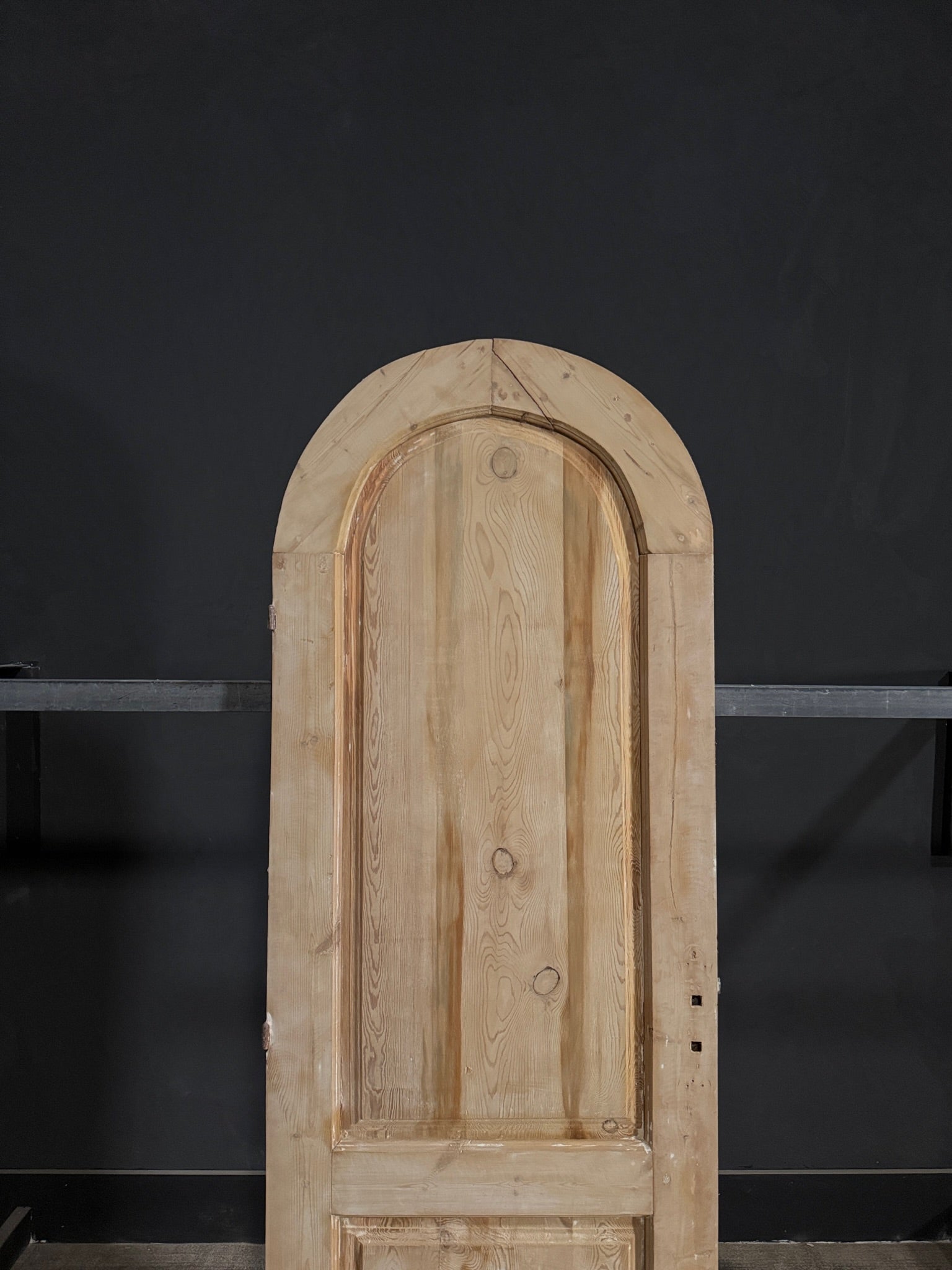 Antique 2 Panel Arched Solid Single Door - 28.25x82.5 - N343