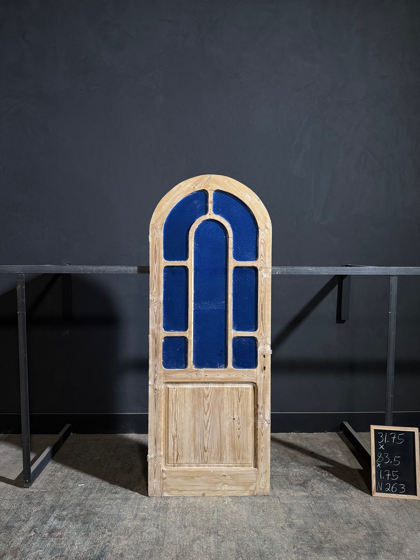 Antique Obscured Glass 7 Lite Arched Single Door - 31.75x83.5 - N263