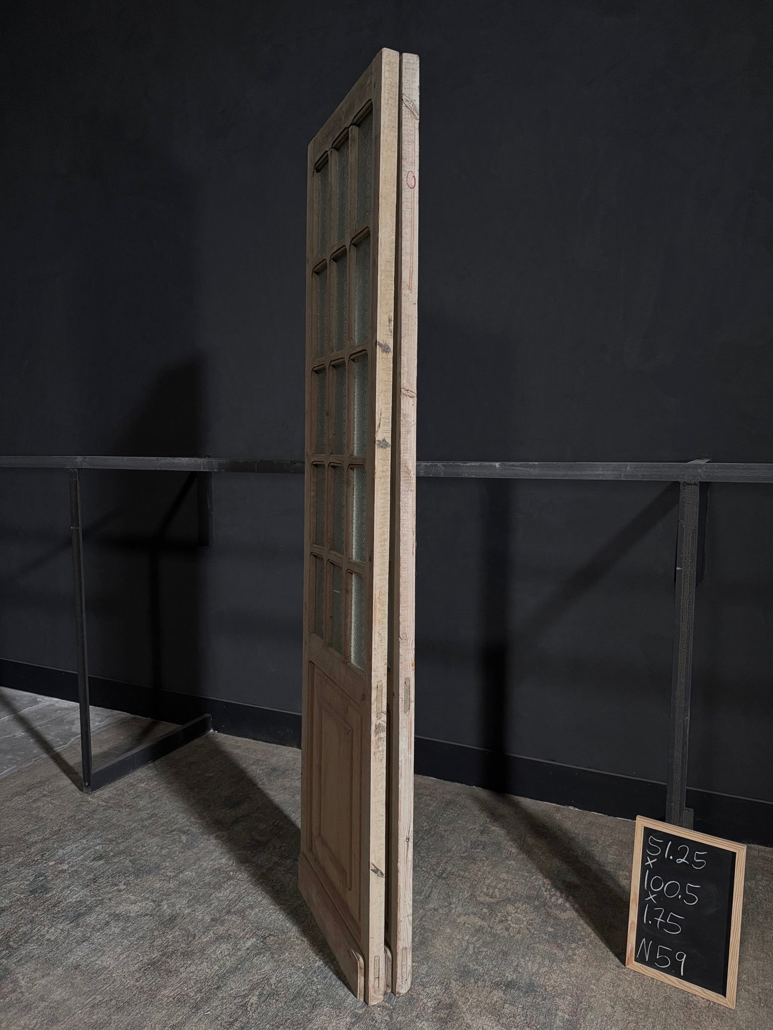 Antique Obscured Glass 7 Lite French Doors - 51.25x100.5 - N59