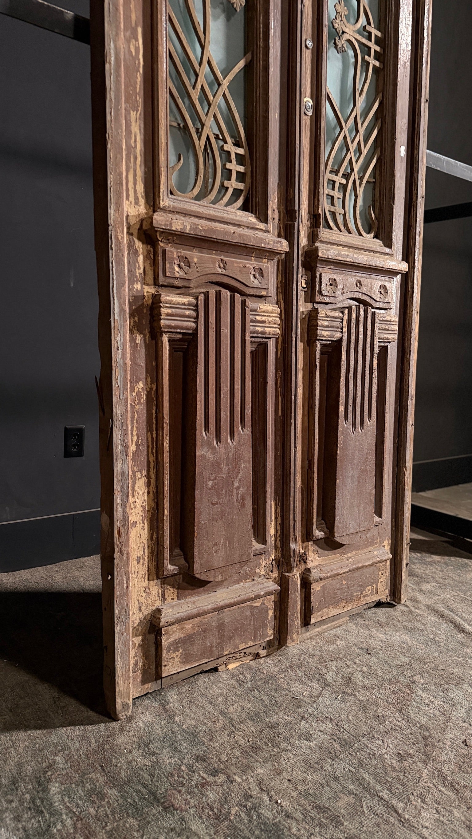 Antique Iron French Doors - 39.75x126 - N136