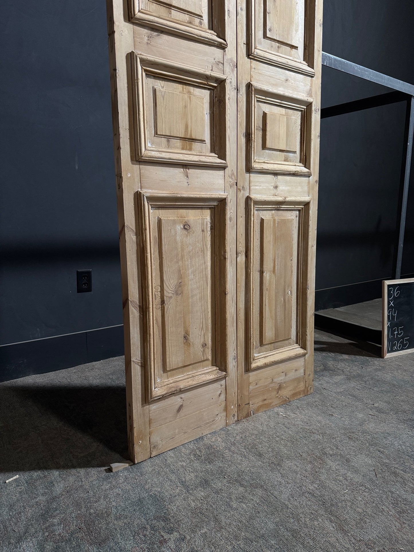 Antique 3 Panel Solid Double Doors - 36x94 - N265