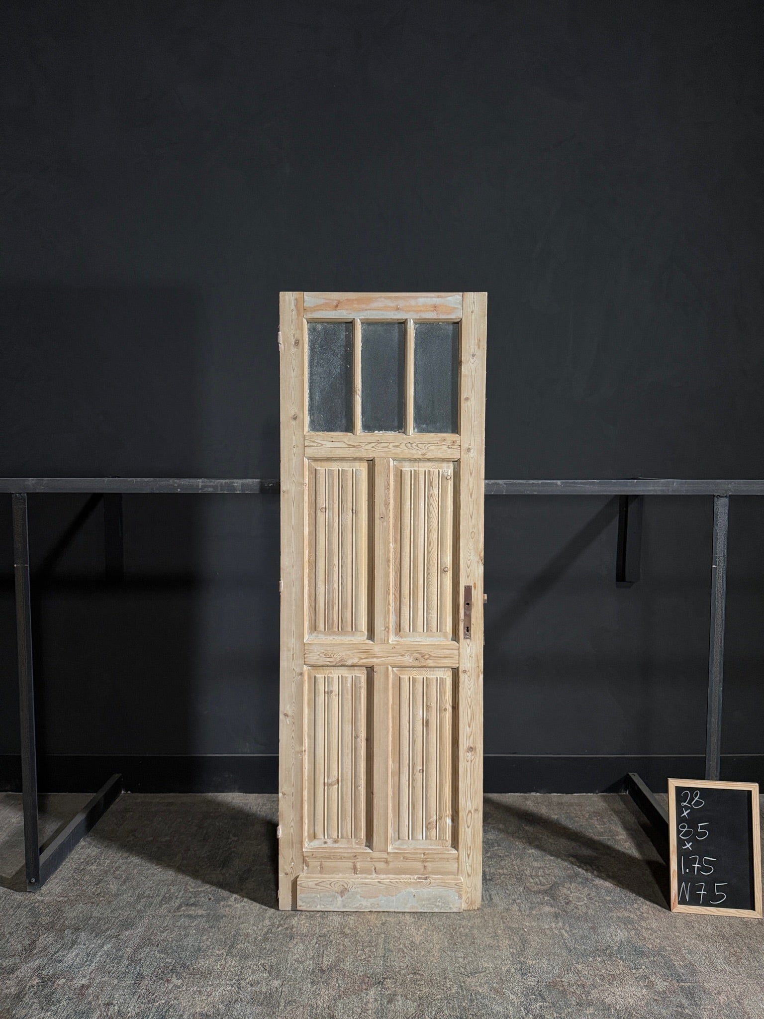 Antique Fluted 3 Lite Single Door - 28x85 - N75