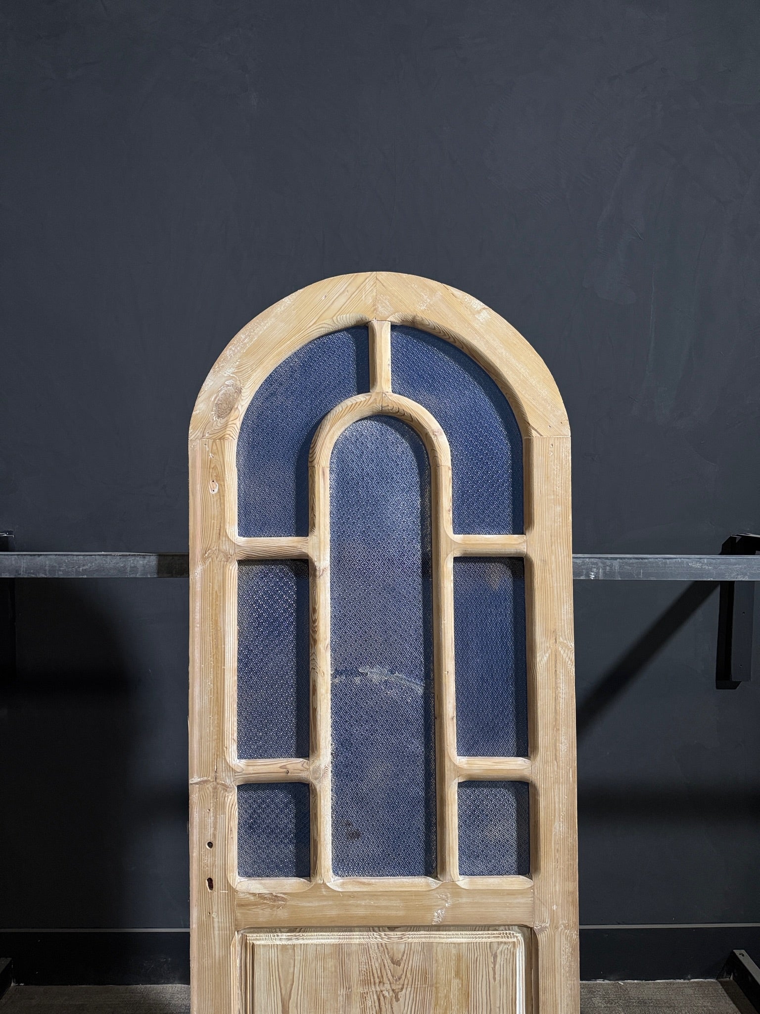 Antique Obscured Glass 7 Lite Arched Single Door - 31.75x83.5 - N263