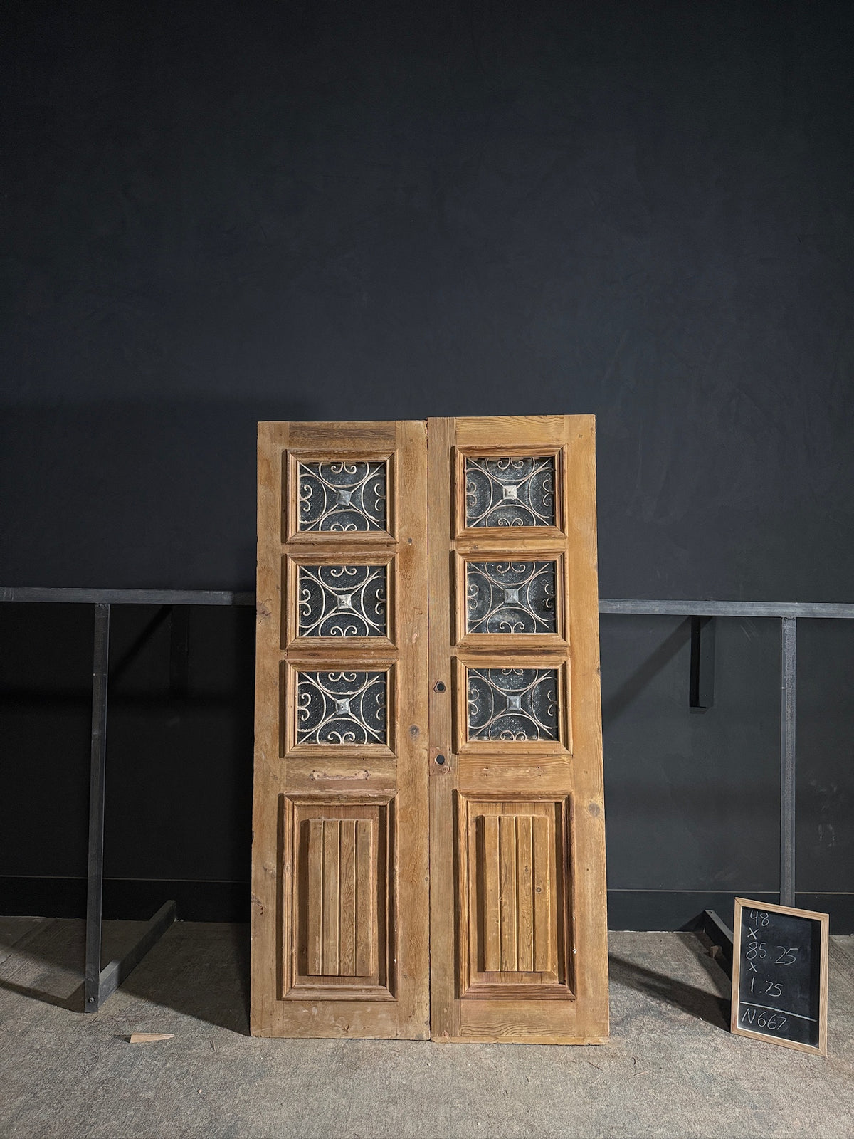 Antique Iron French Doors - 48x85.25 - N667