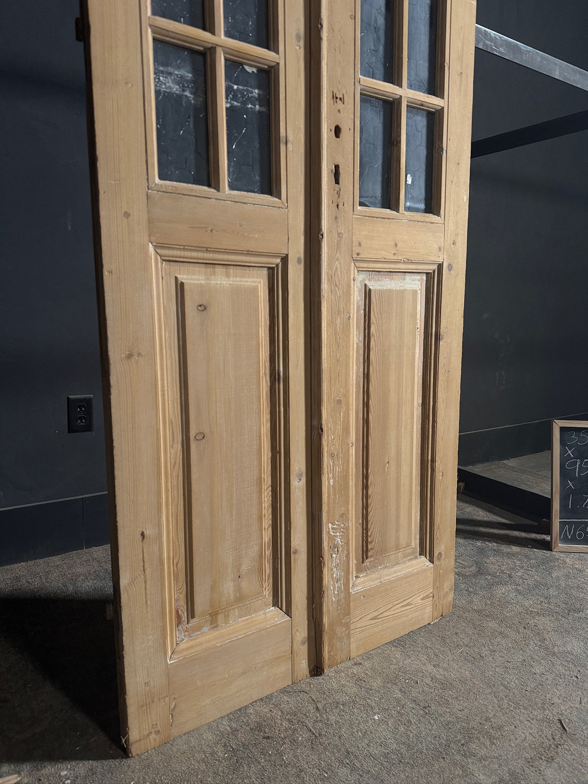 Antique Glass 10 Lite French Doors - 35x95 - N659