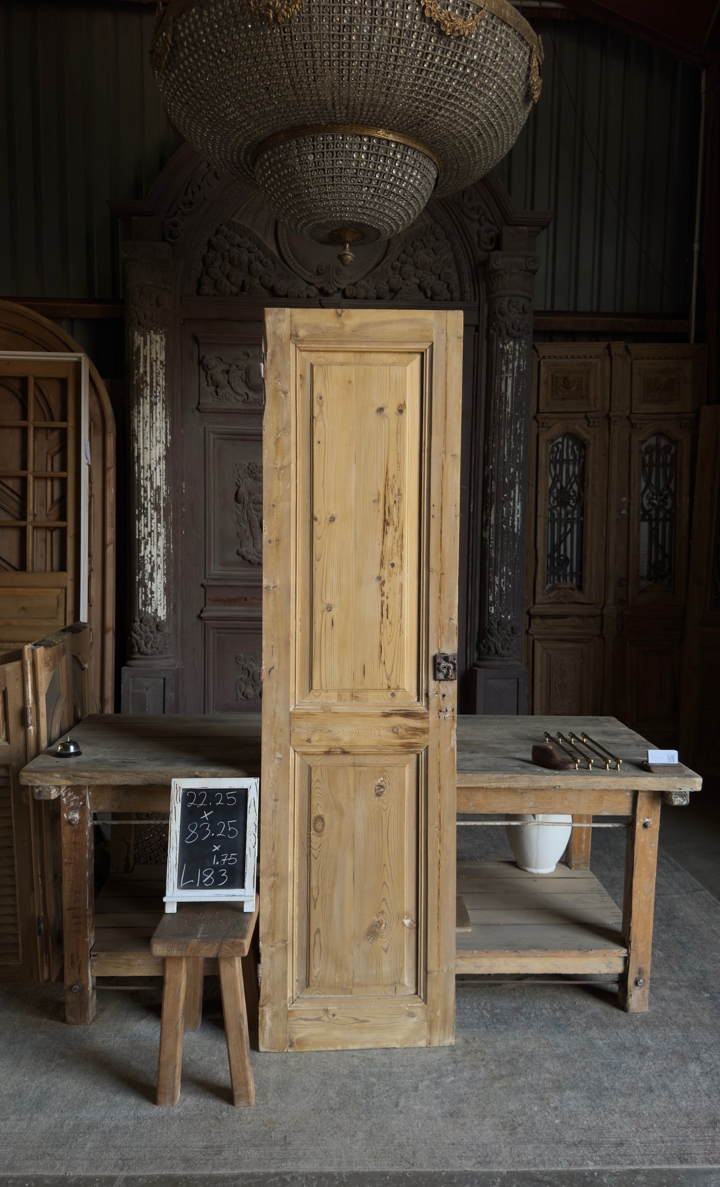 2 Panel Single Solid Antique Door - 22.25x83.25 - L183