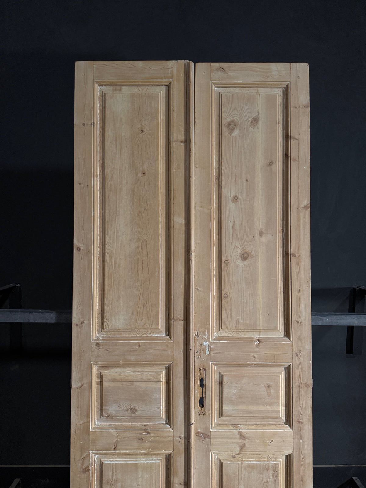 Antique 3 Panel Solid Double Doors - 43.25x106.5 - N533