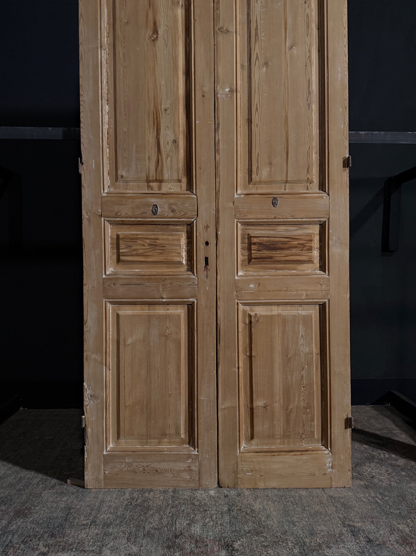 Antique Iron 3 Panel Double Doors - 44x96 - N21