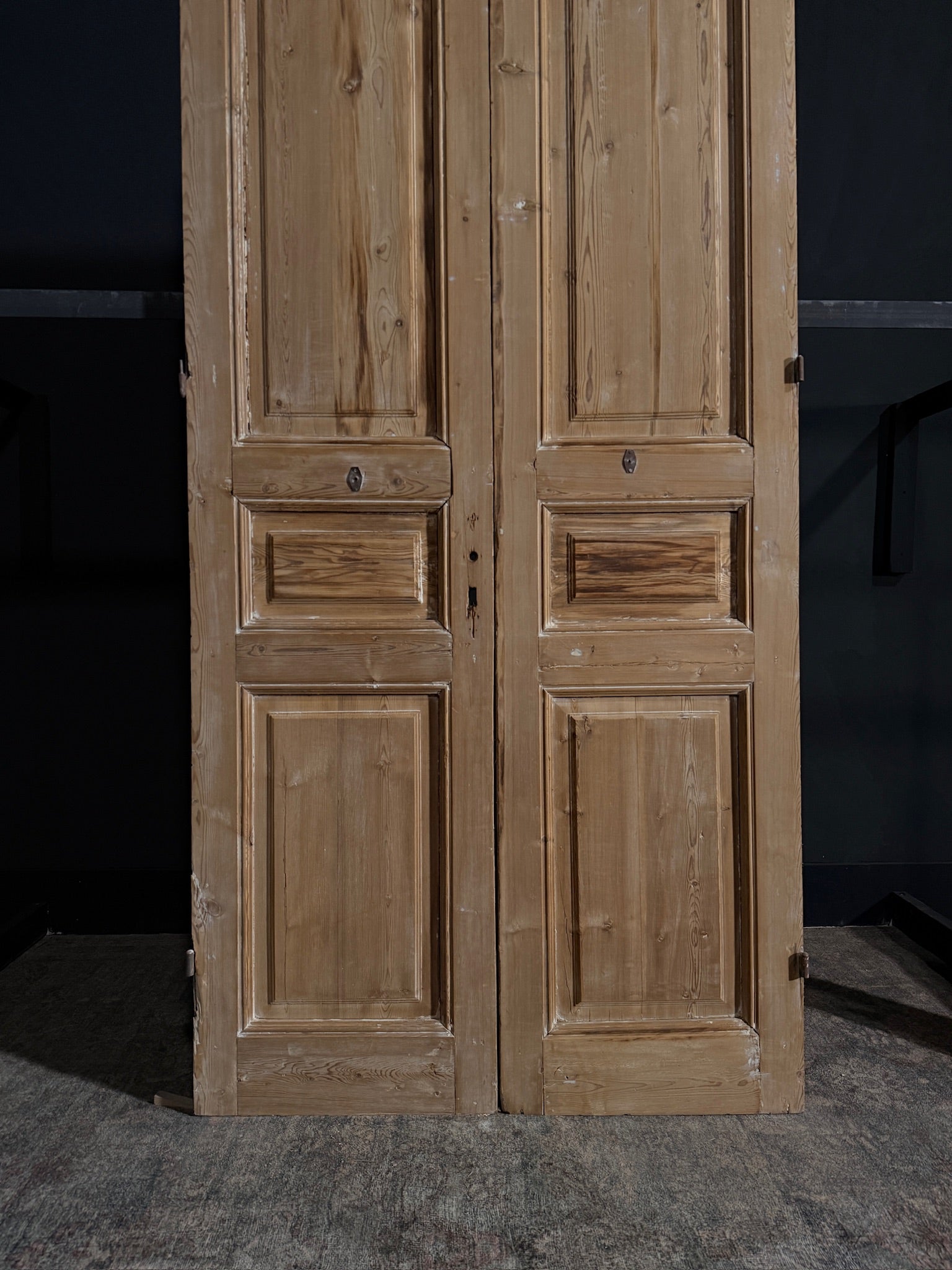 Antique Iron 3 Panel Double Doors - 44x96 - N21