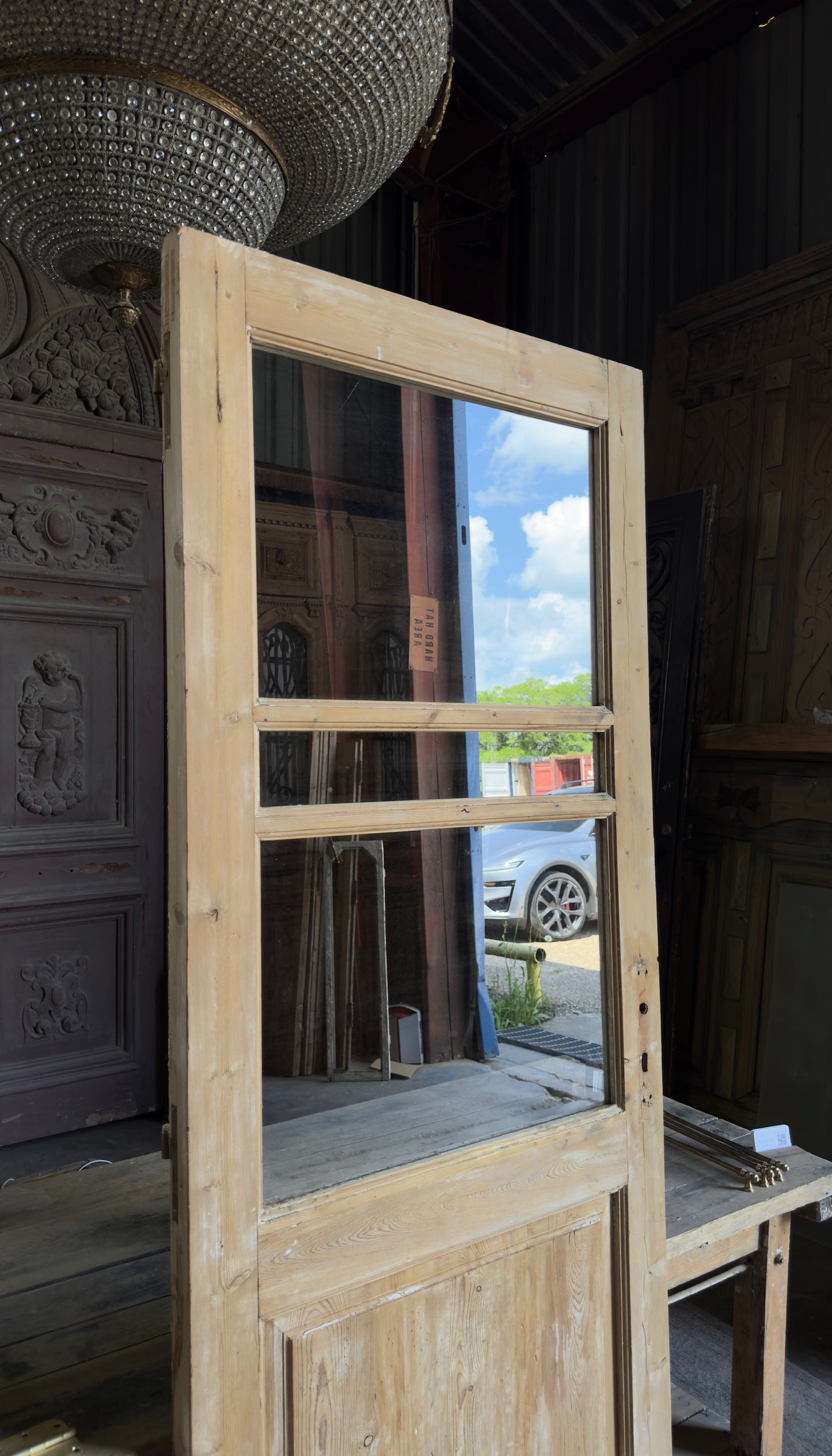 Antique Glass 3 Lite Single Door - 32.25x87.5 - L600