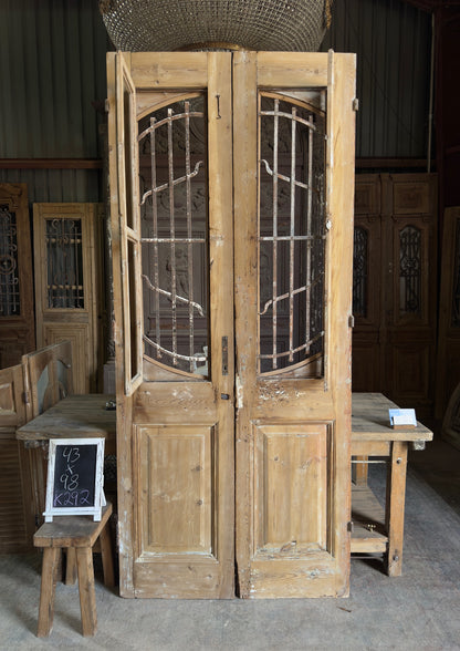 Sophisticated Antique Iron French Doors - 43x98 K292