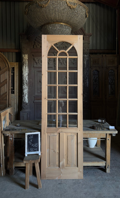 Handcrafted Arched Glass Door - 28x96 L504