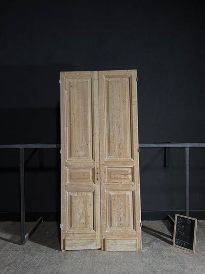 Antique 3 Panel Solid Double Doors - 45.75x103 - N521