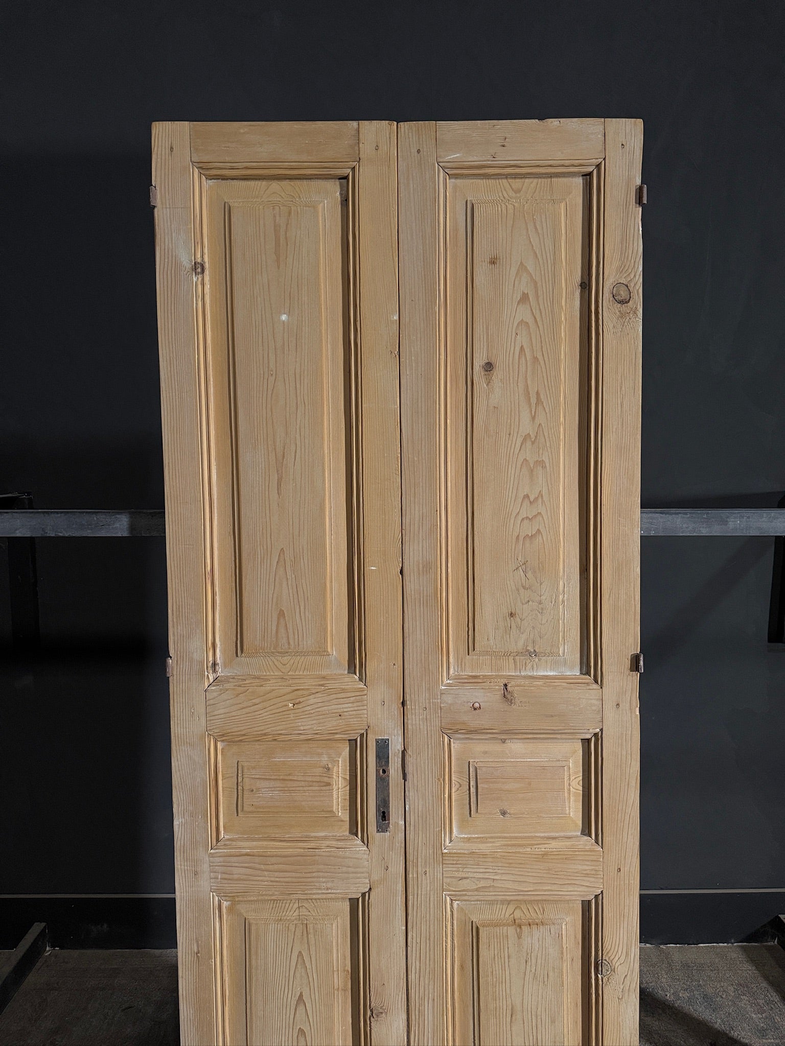 Antique 3 Panel Solid Double Doors - 36.75x89 - N475