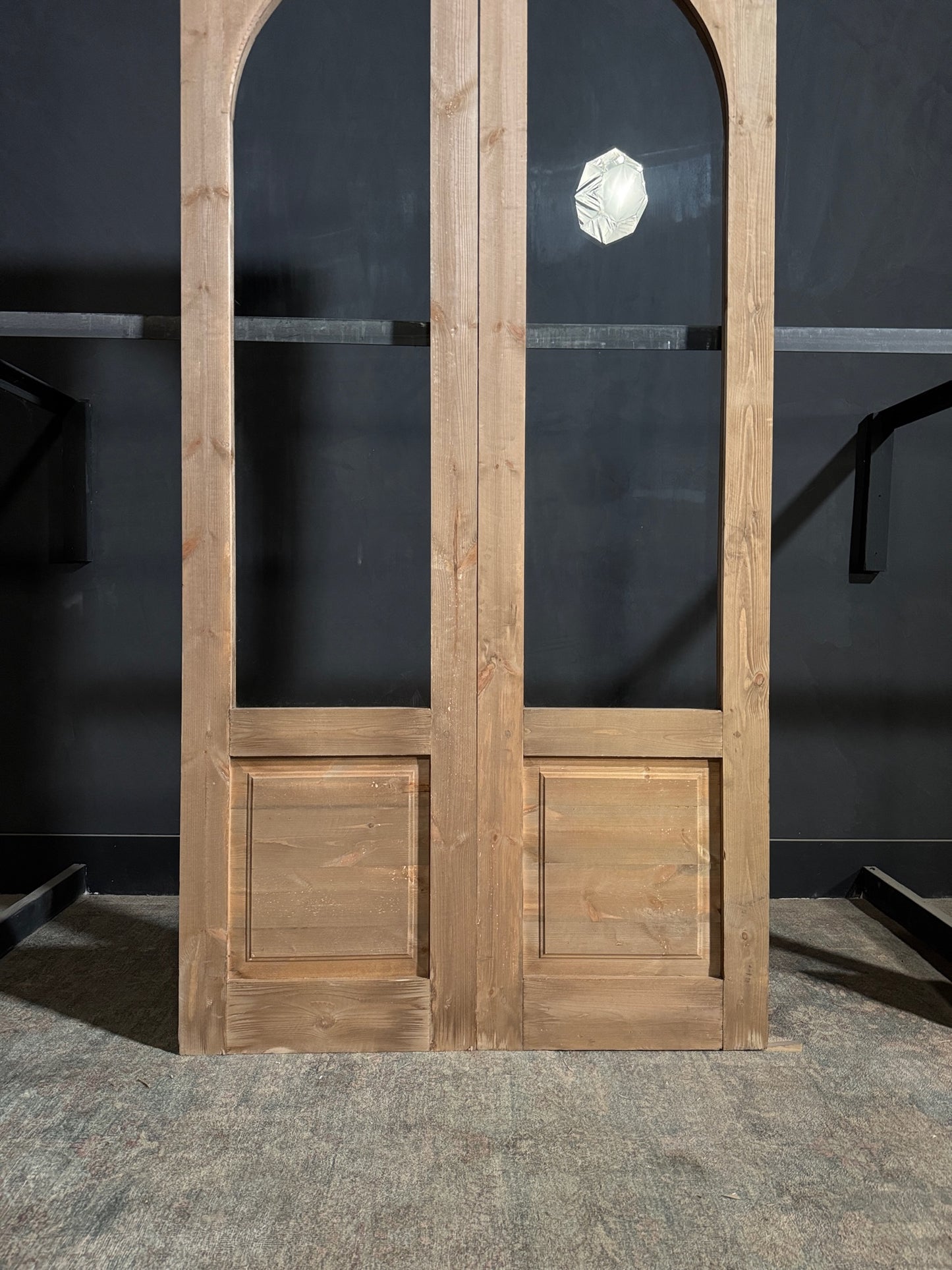 (Valencia) Handcrafted Arched Open Glass French Doors - 48x96 - N201