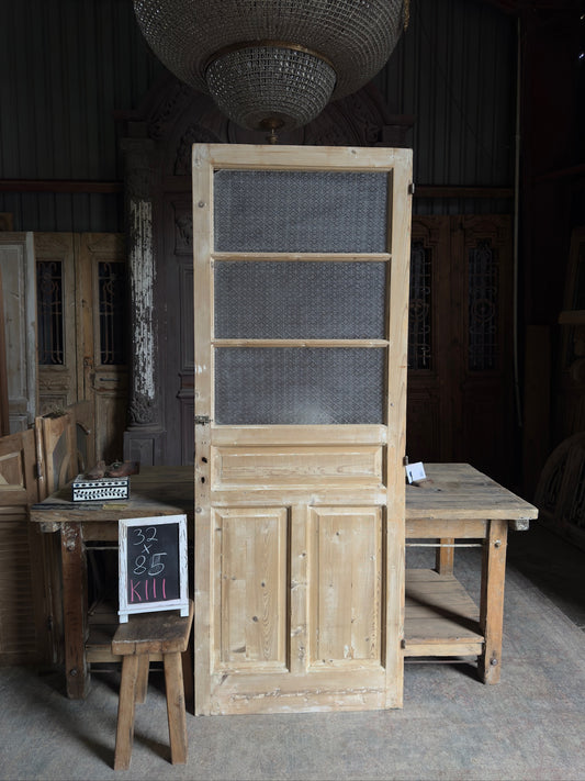 3 Lite Antique Glass Single Door - 32x85 K111