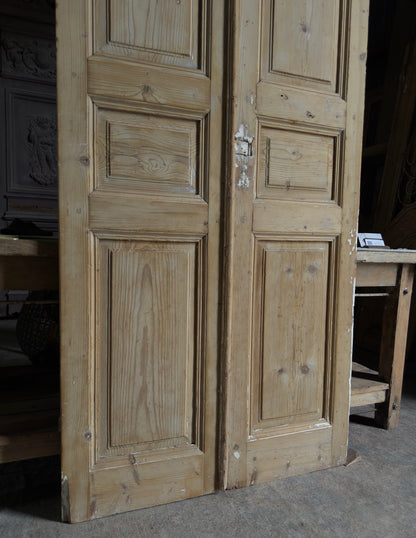 3 Panel Antique Solid French Doors - 39x98 J441