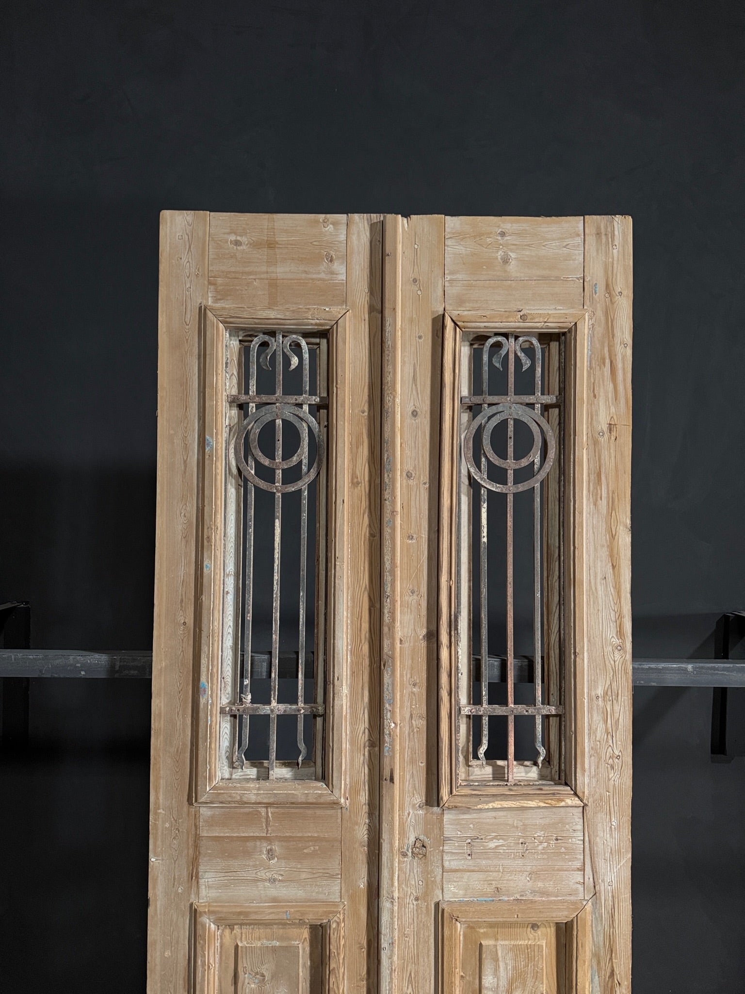 Antique Iron French Doors - 40.5x98.5 - N71