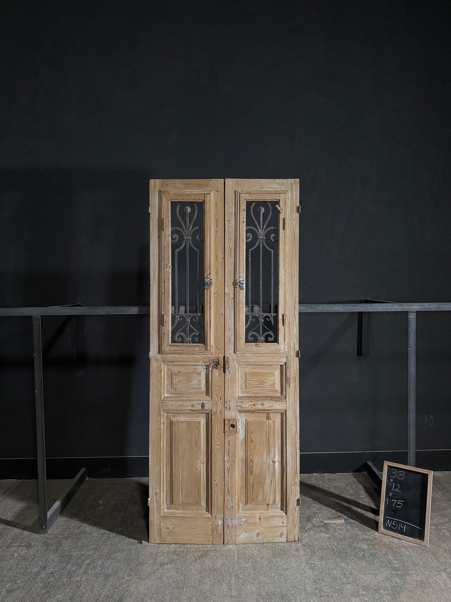 Antique Iron French Doors - 38x92 - N514