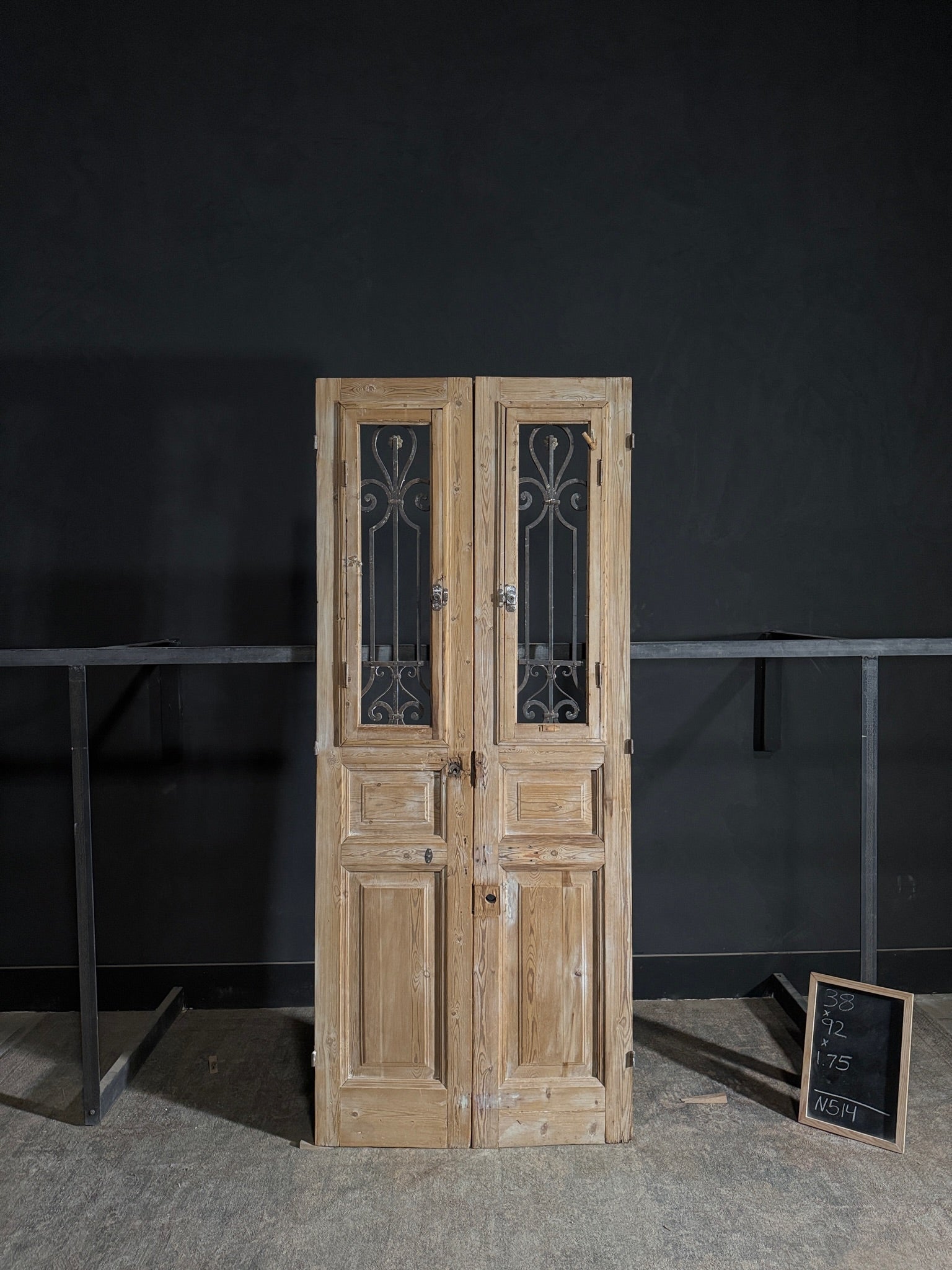 Antique Iron French Doors - 38x92 - N514