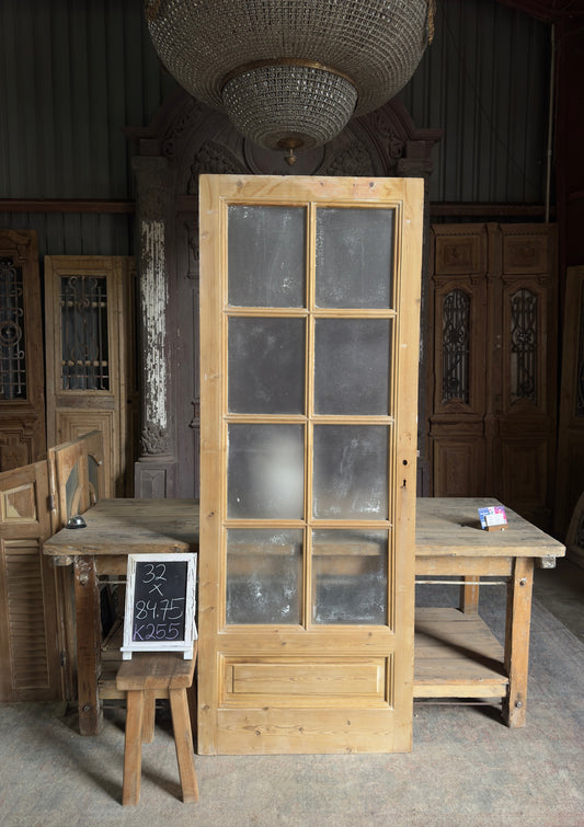 8 Lite Antique Glass Single Door - 32x84.75 K255